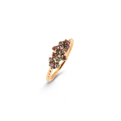 Simple and Poetic Multi-Colour Diamond Ring