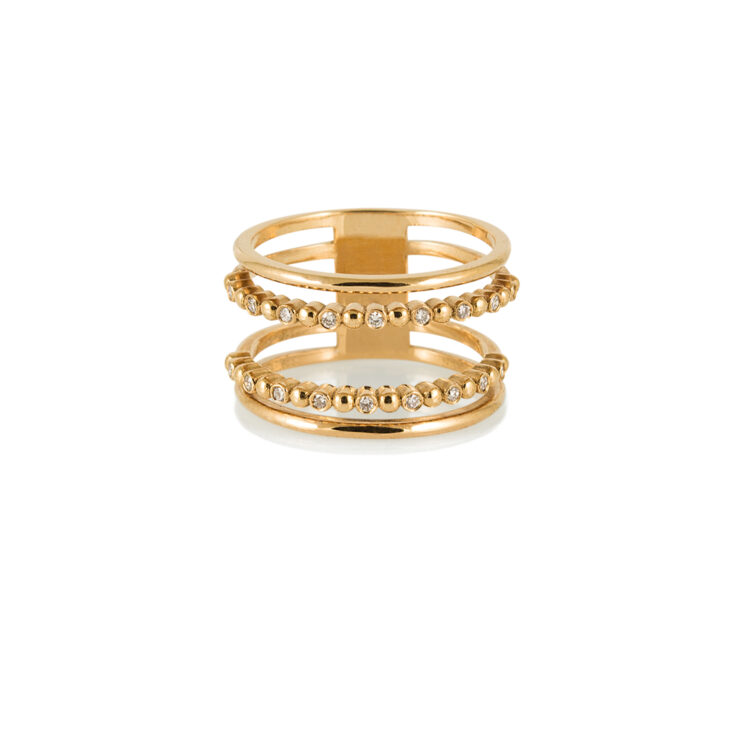 Luxury Four – Row Parallel Ring.