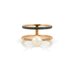 Double Diamond Ring with Pearl