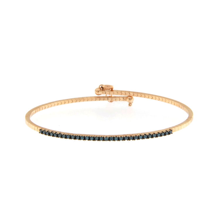 All Day Elastic Bangle with Blue Diamonds